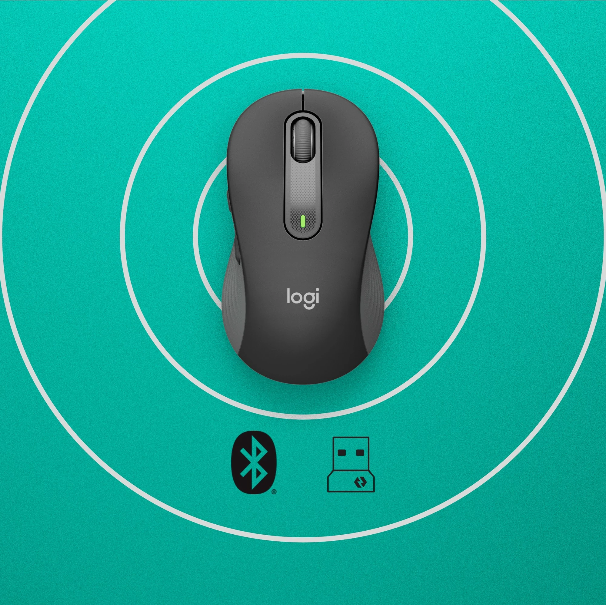 Maus Logitech Signature M650 Wireless, Djathtas, Optik, RF Wireless + Bluetooth, 4000 DPI, Grafit