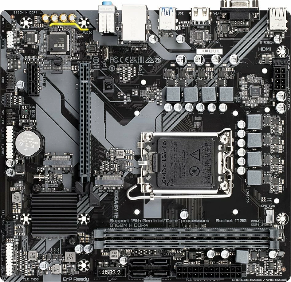 Pllakë amë Gigabyte B760M H DDR4 LGA1700
