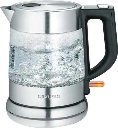 Çajnik elektrik, Severin, WK 3468, 1 L, xham & inoks, 360° pa kabllo, e zezë