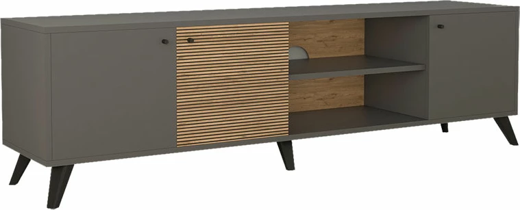 Mbajtës televizori Flipter melamine ngjyrë gri e errët-sonoma-e zezë 180x40x51cm