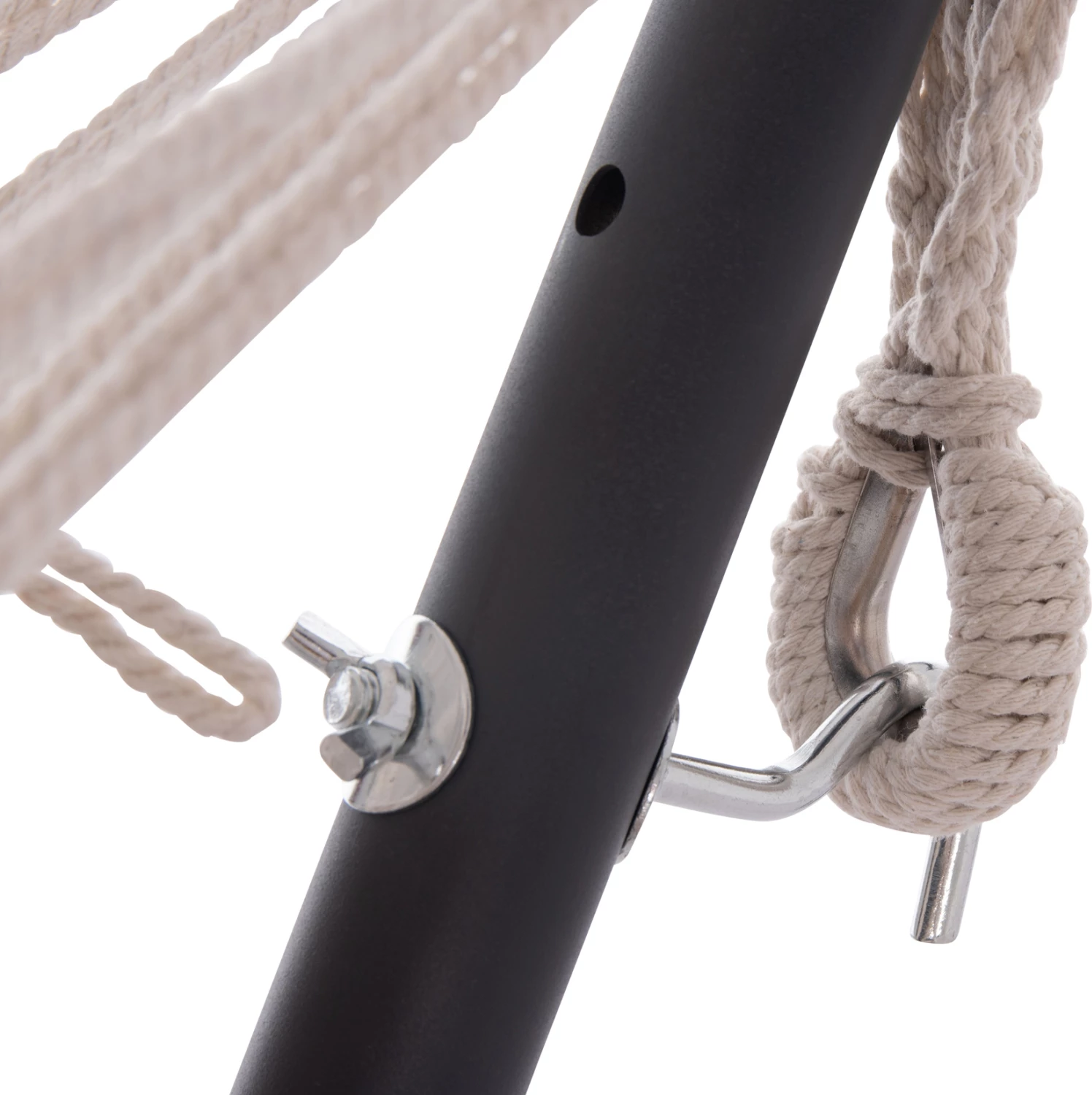 Hamake CRAVE, kornizë metalike antracit, pëlhurë bezhë, 265x93x105cm