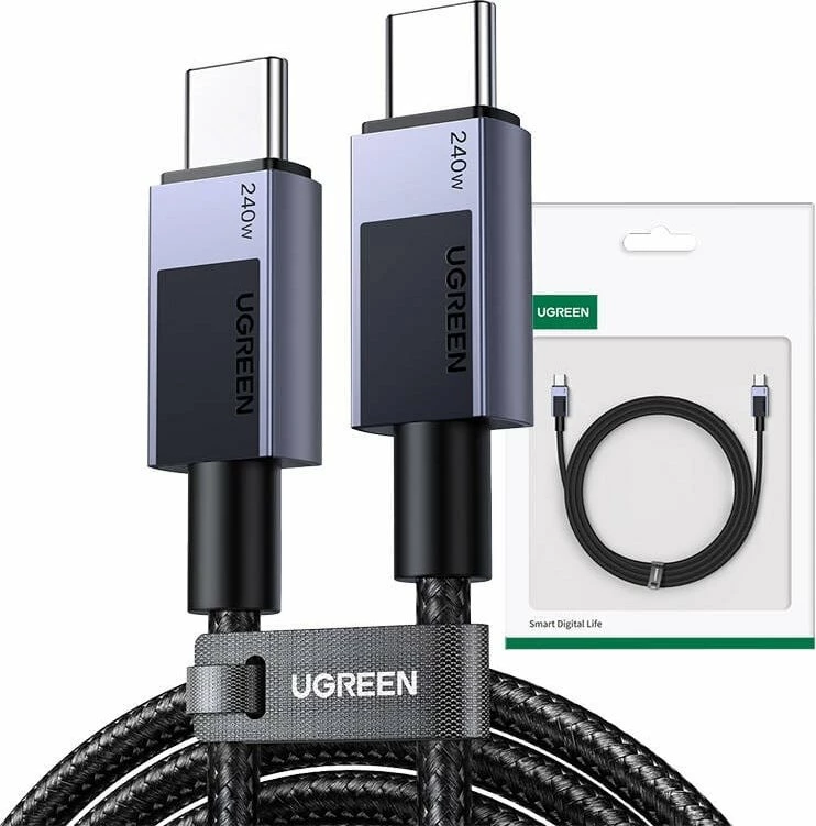 Kabllo USB-C në USB-C Ugreen LP513 (UGR5580) 2 m PD 3.1 240W, e zezë
