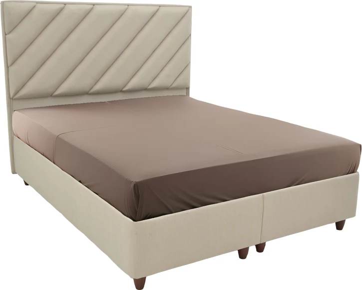 Krevat dopio me hapësirë ruajtjeje, ngjyrë krem, 160x200cm