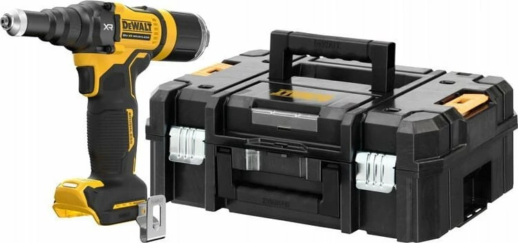 Nitovice akumulatorike DeWalt DCF403NT 18V 10kN TSTAK, verdhë/zezë, set me grykë