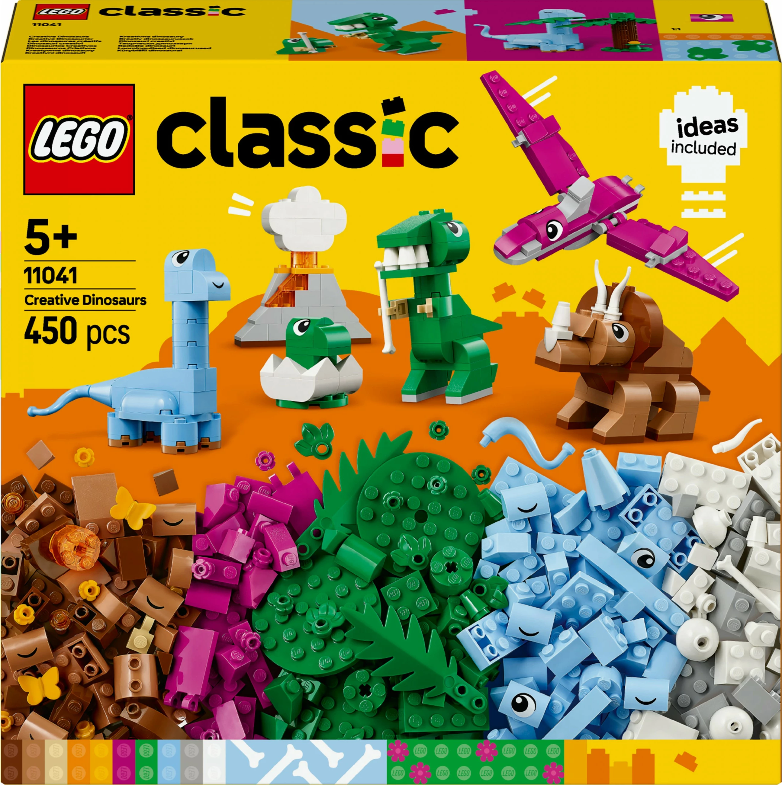 Set ndërtimi LEGO Classic 11041 Kreative Dinosaurier, 450 pjesë, shumëngjyrësh