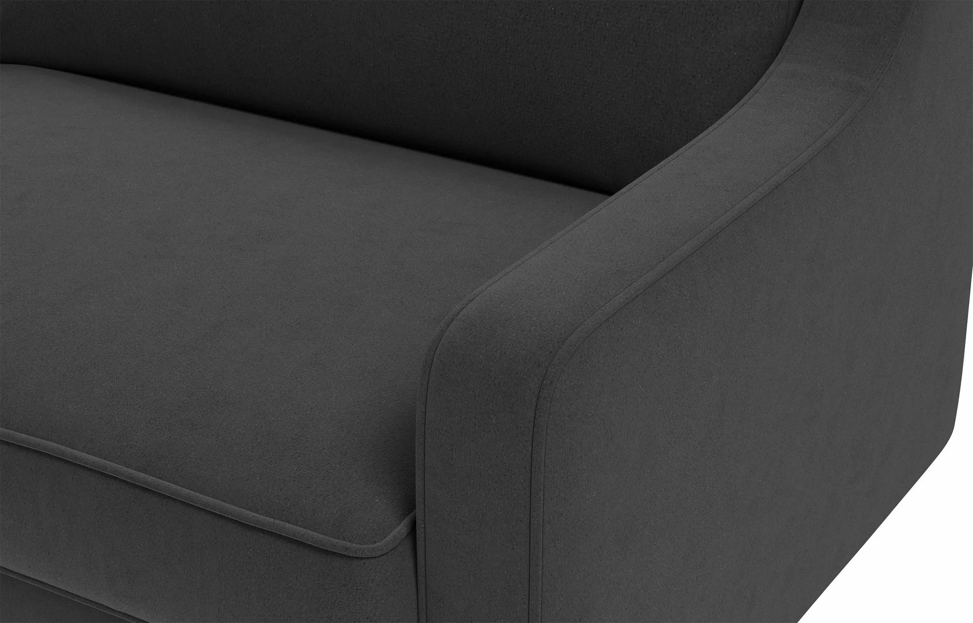 Divan dy ulës, ngjyrë gri nate, këmbë dru arre, Robin 2