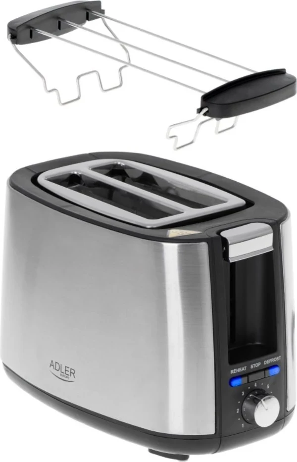 Thekëse buke Adler AD 3214, 900W, e argjend 