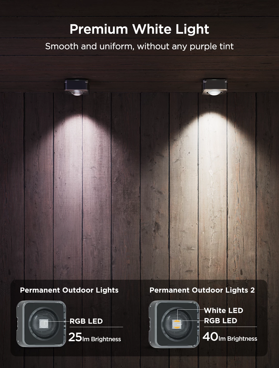 Drita LED të jashtme Govee Permanent Outdoor Lights 2 30 m RGBIC Wi‑Fi/Bluetooth IP67, shumëngjyrëshe