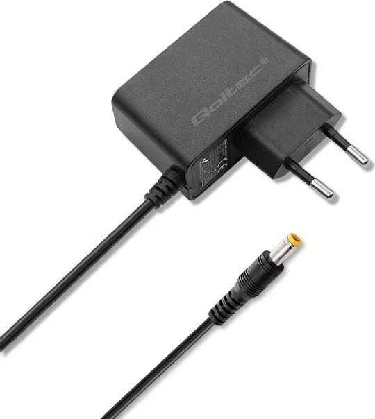 Adapter energjie Qoltec 52403, 9W, 9V, 1A, prizë 5.5x2.5 mm, i zi