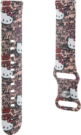Rrip smartwatch Hello Kitty Silicone Tags Graffiti, 22mm, rozë