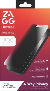 Mbrojtës ekrani Zagg InvisibleShield Glass Elite Privacy 360 për iPhone 16 Pro