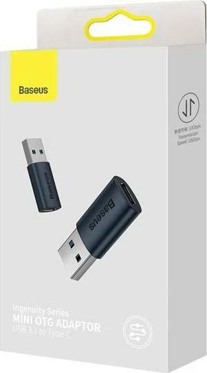 Adapter USB Baseus Ingenuity OTG, USB-A në USB-C, USB 3.1, ZJJQ000103, blu