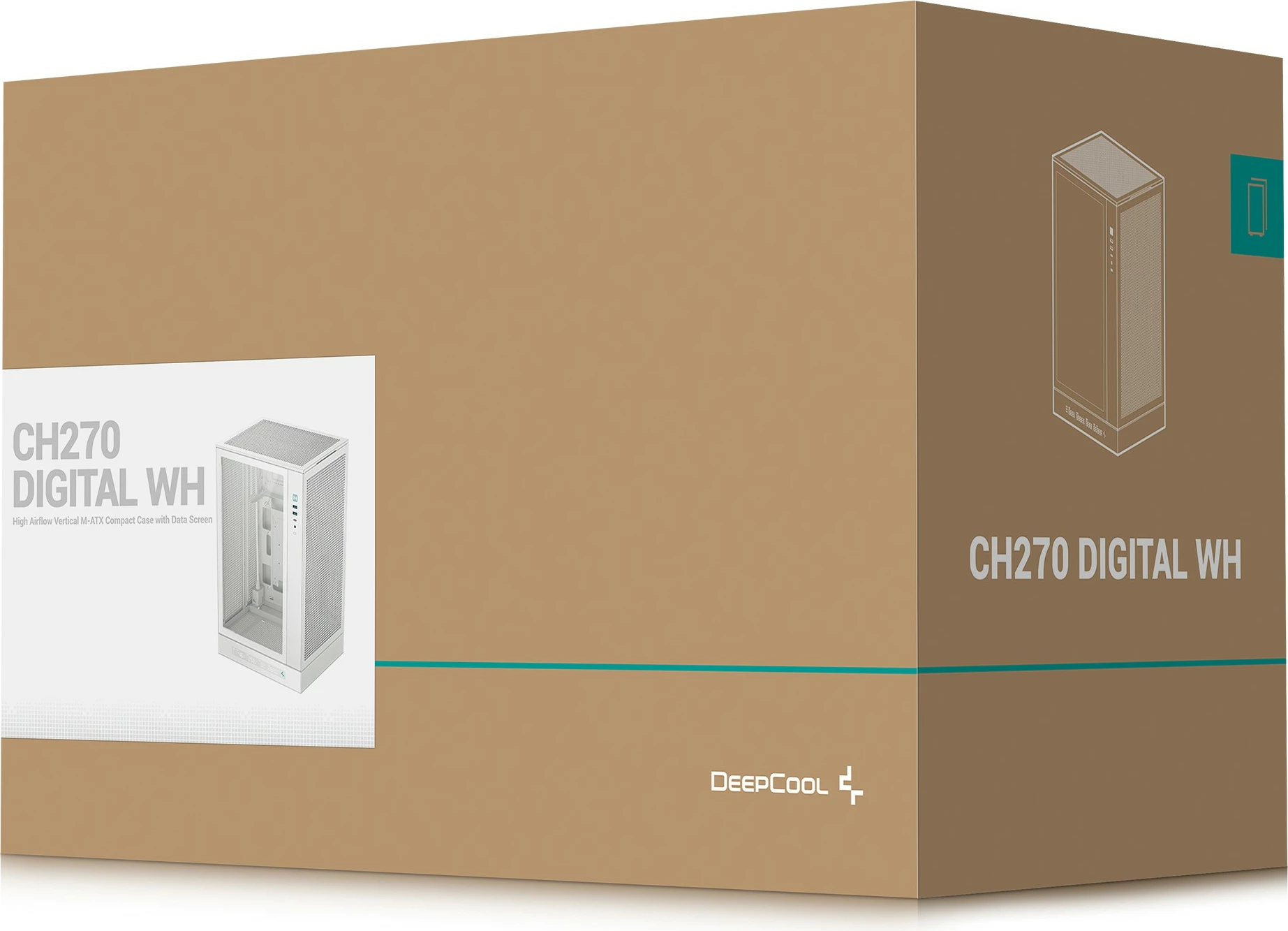 Kasë Deepcool CH270 DIGITAL, Mini Tower, bardhë