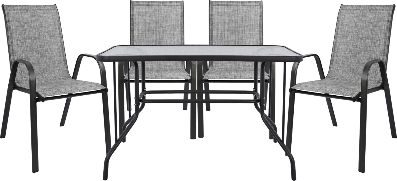 Set kopshti tavolinë & karrige FH5193.01, 5 pjesë, hiri