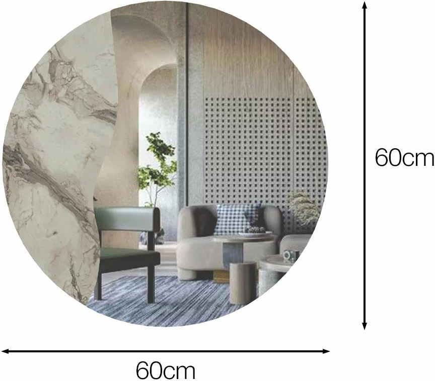 Pasqyrë dekorative, ngjyrë mermeri, Skye Decor, Oula, 60x60cm