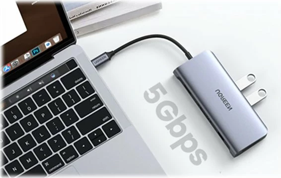 USB Hub Ugreen CM179, 10-në-1, USB-C, HDMI 4K, VGA, Ethernet, 100W, Space Gray
