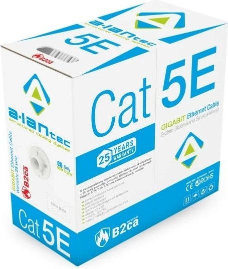 Kabllo rrjeti ALANTEC Cat 5e, U/UTP, 305m, Gri