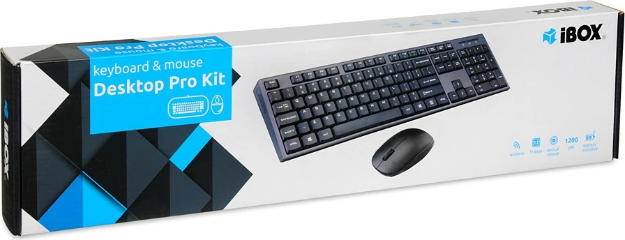 Set tastierë + maus iBOX DESKTOP KIT PRO ikms606w, pa tela, e zezë