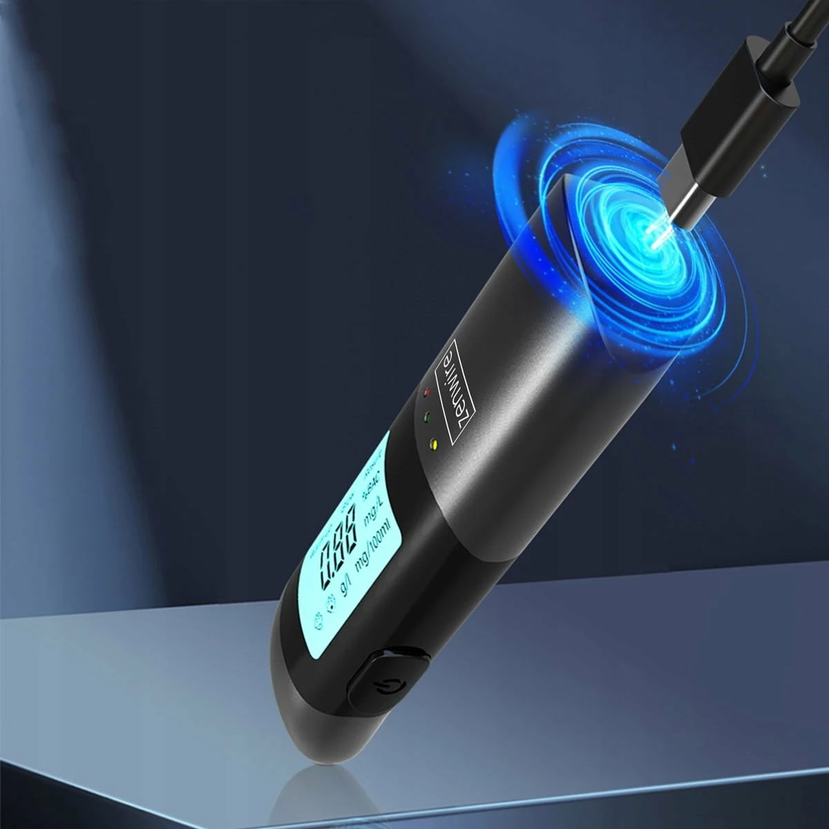 Alkotest Zenwire MR702, sensor gjysmëpërçues, USB-C, bateri e integrume, pa grykë, i zi