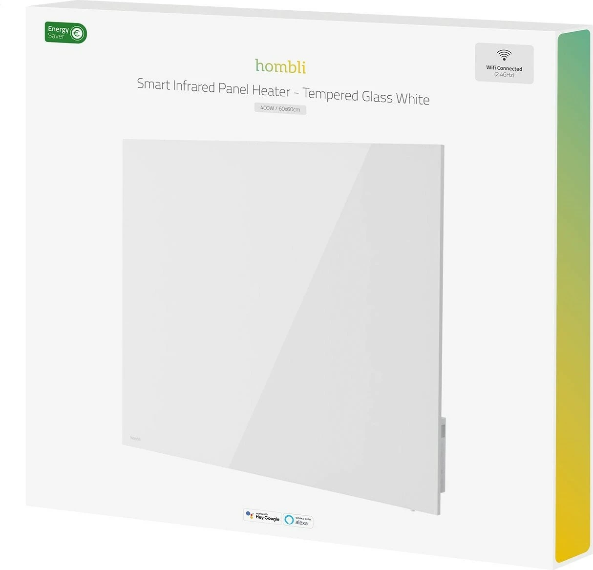 Panel ngrohës Hombli smartes Infrarot Glas 2024 400W, bardhë