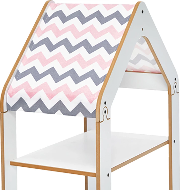 Raft Montessori Zoilen, bardhë-rozë, mdf, 50x30x80cm