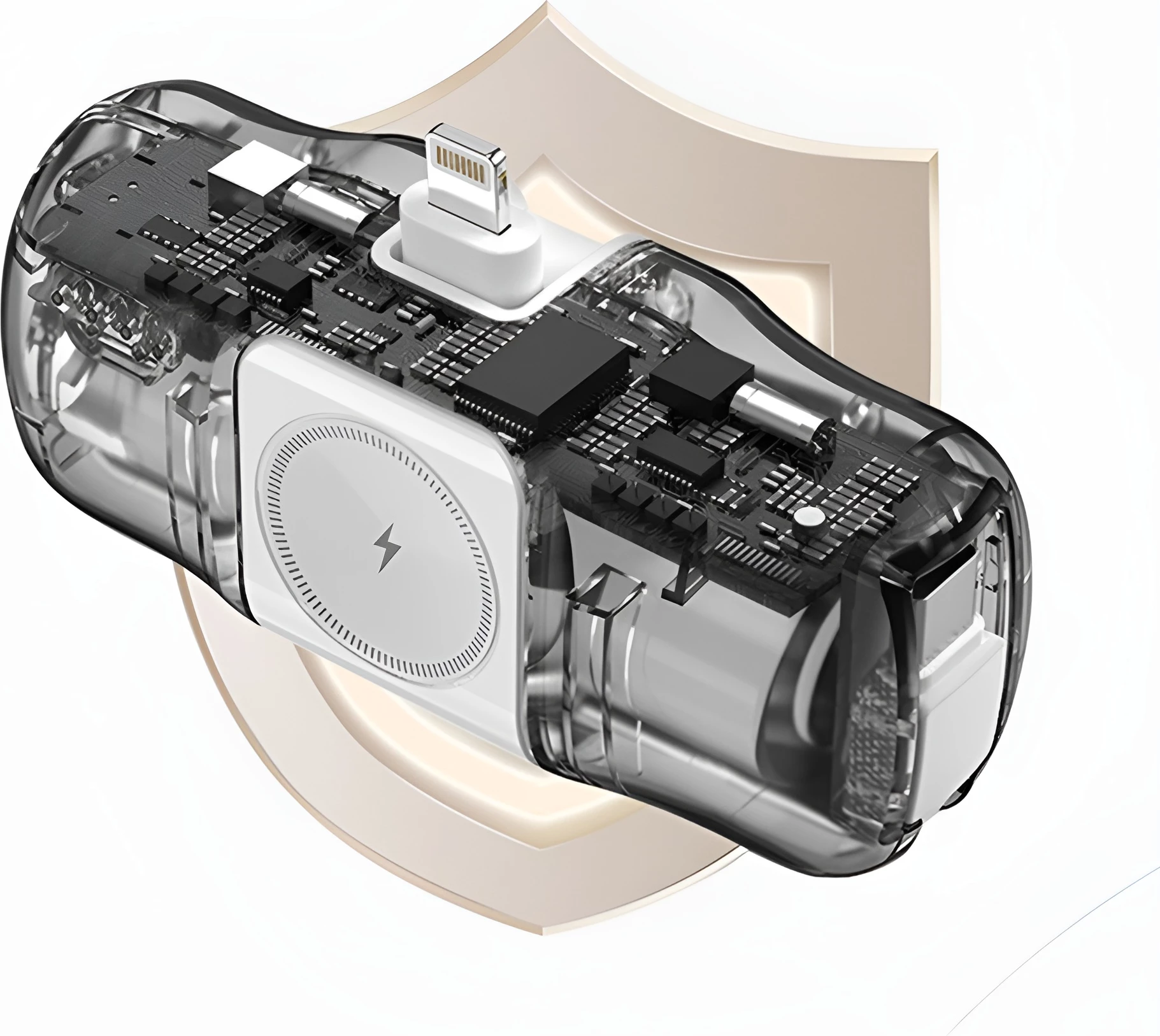 Powerbank Wozinsky WF16-YCS, 5000mAh, 15W, me kabllo USB-C të integruar dhe karikues për Apple Watch, Bardhë