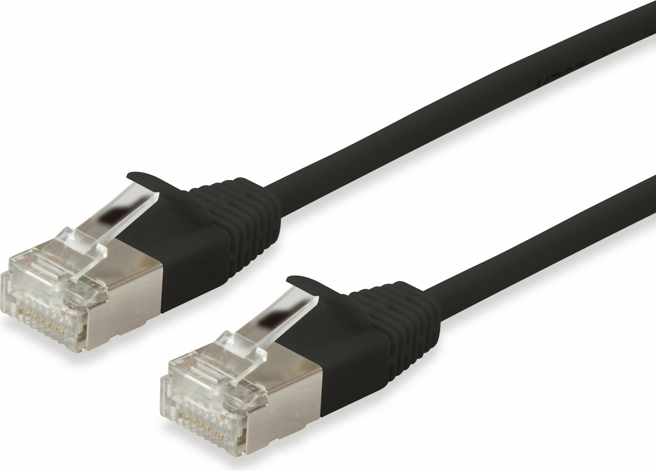 Kabllo rrjeti Equip Cat6A F/FTP Slim 0.25m e zezë