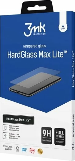 Xham mbrojtës 3MK HardGlass Max Lite për Samsung Galaxy M15 5G 0.3 mm 9H, i zi, 1 copë