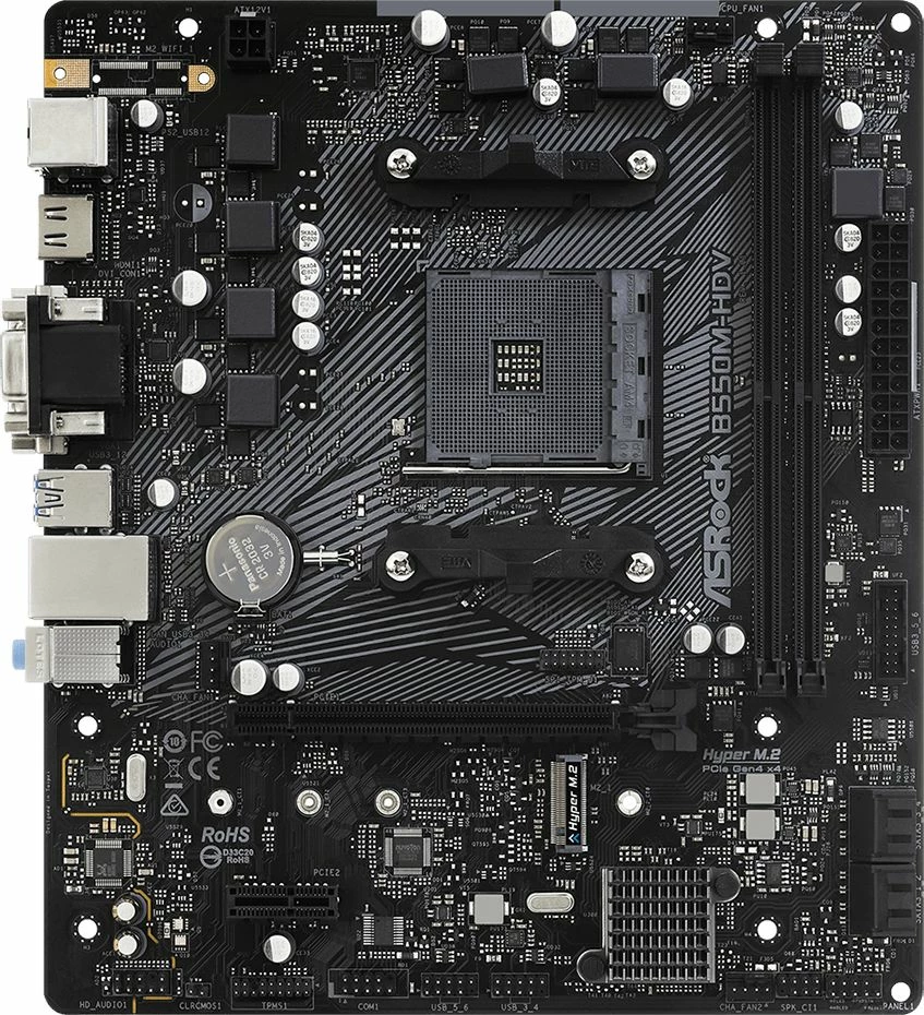 Pllakë amë ASRock B550M-HDV Micro-ATX, Socket AM4, DDR4 64GB, M.2 PCIe 4.0, HDMI/DVI/VGA, e zezë