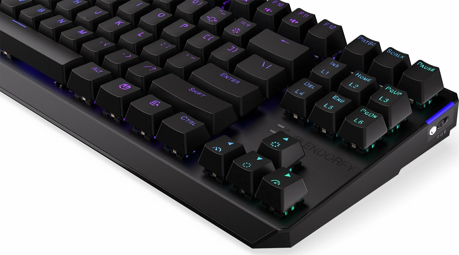 Tastierë mekanike gaming Endorfy Thock TKL Wireless EY5A081, Kailh Box Black, RGB, Bluetooth/2.4GHz/USB, US layout, e zezë