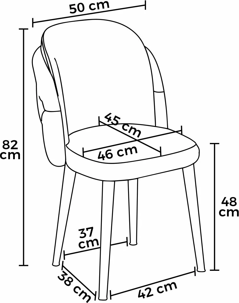 Set karrigesh (6 copë), Hanah Home, Axle, e zezë, krom