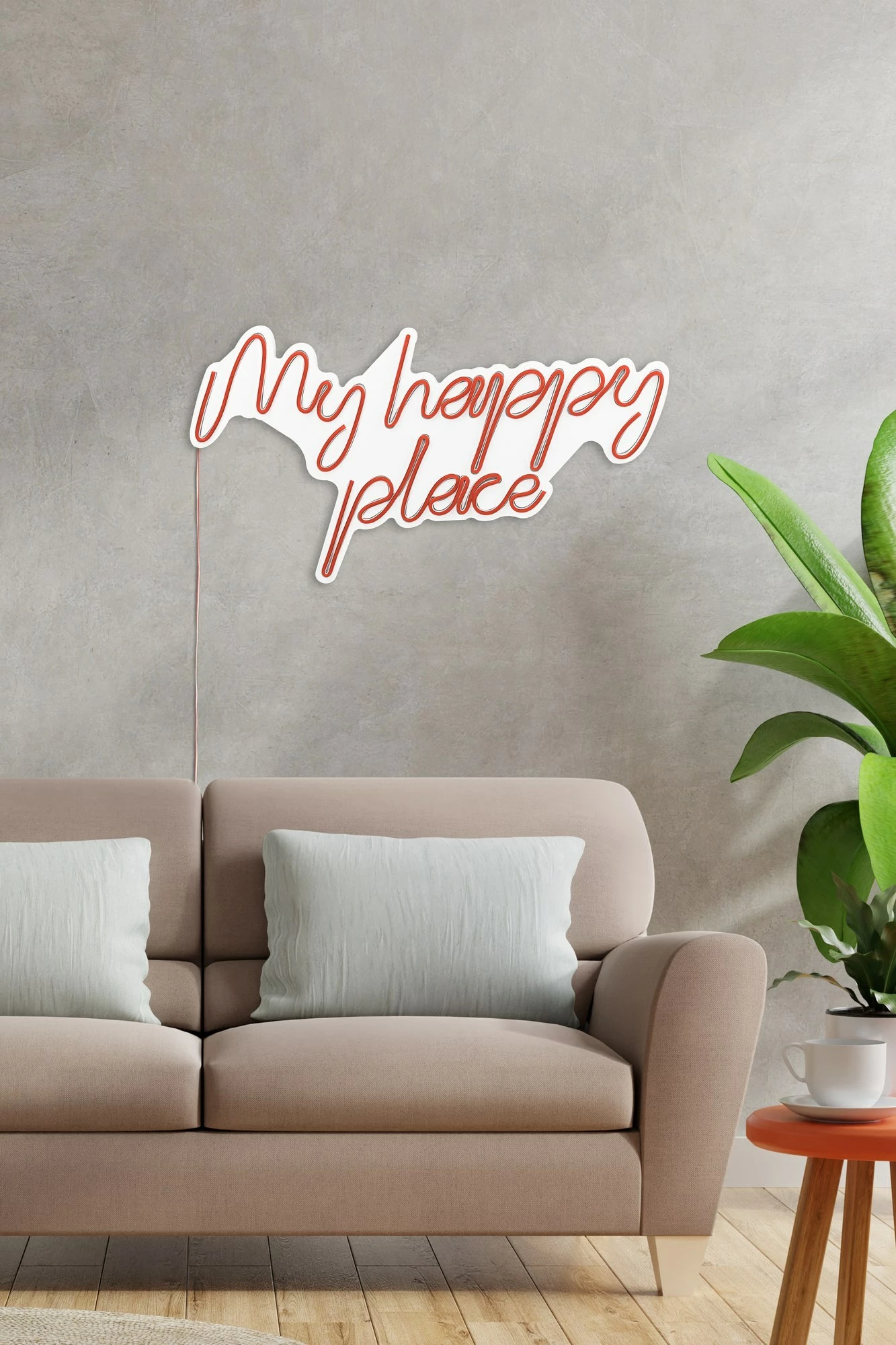 Dekor dritash LED plastike, My Happy Place, ngjyrë e kuqe