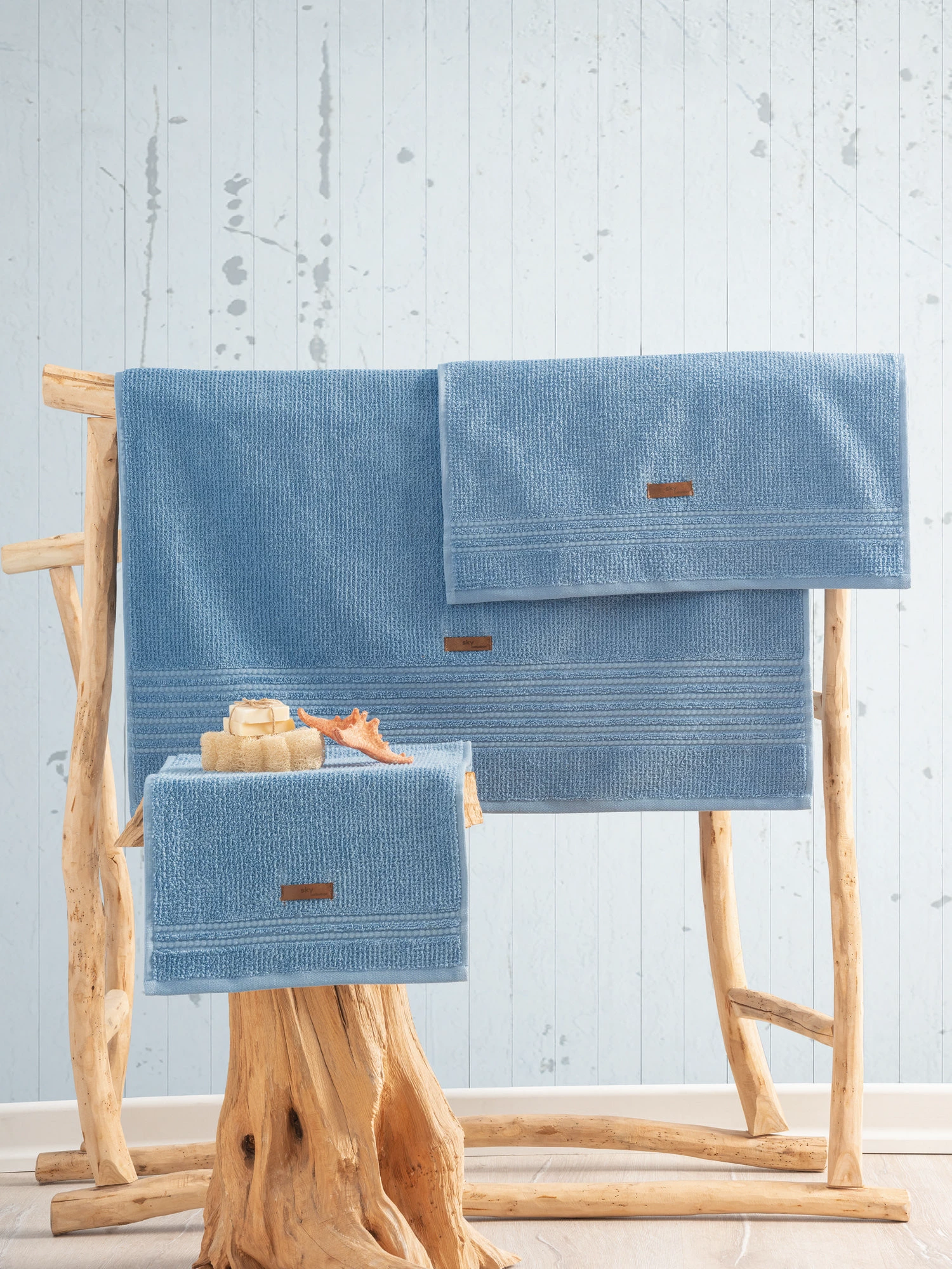 Set peshqirësh (3 copë), Mijölnir Wellness, ngjyrë kaltër