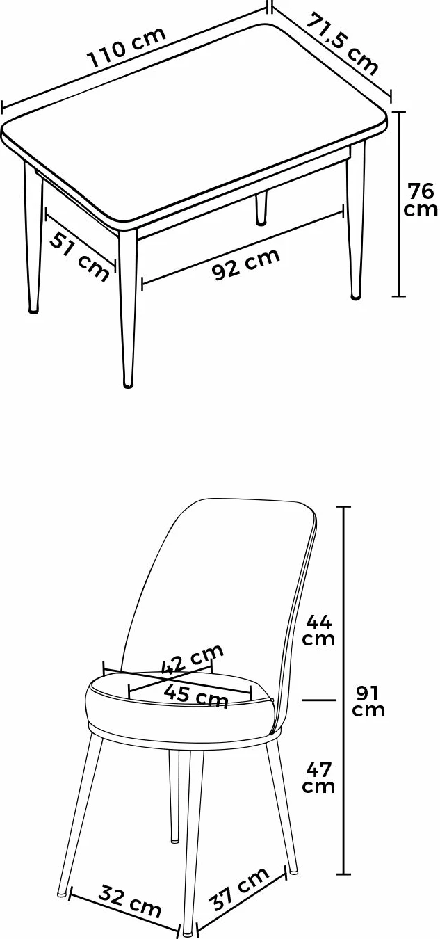 Tavolinë me karrige, 5 copë, Skye Decor, ngjyrë mermeri i zi, kafe