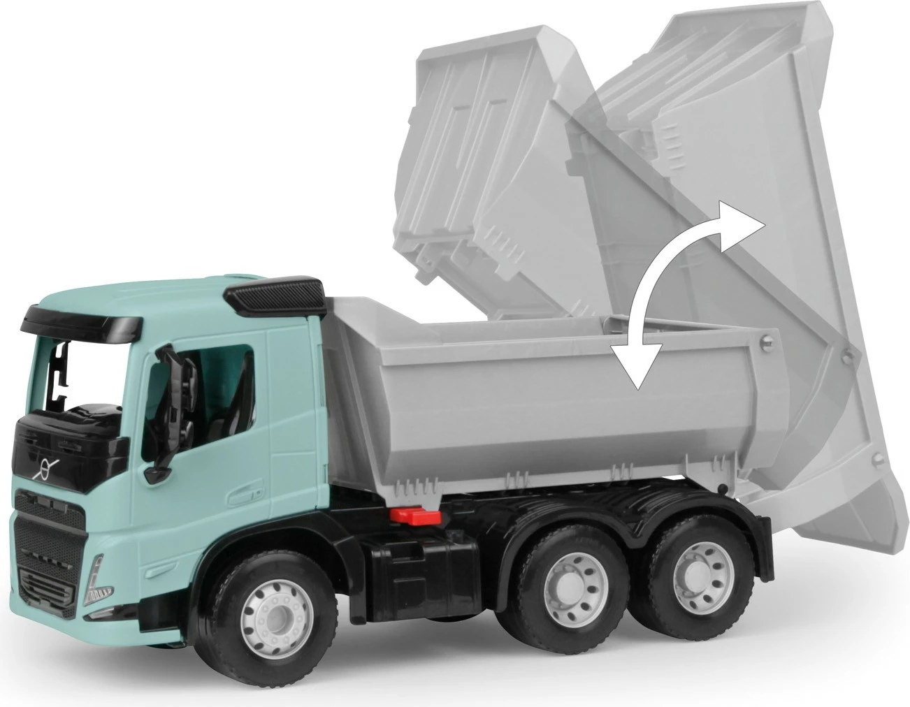 Kamion lodër Lena Worxx Volvo FMX, plastikë, 45 cm, zi/gri/mint, në kuti