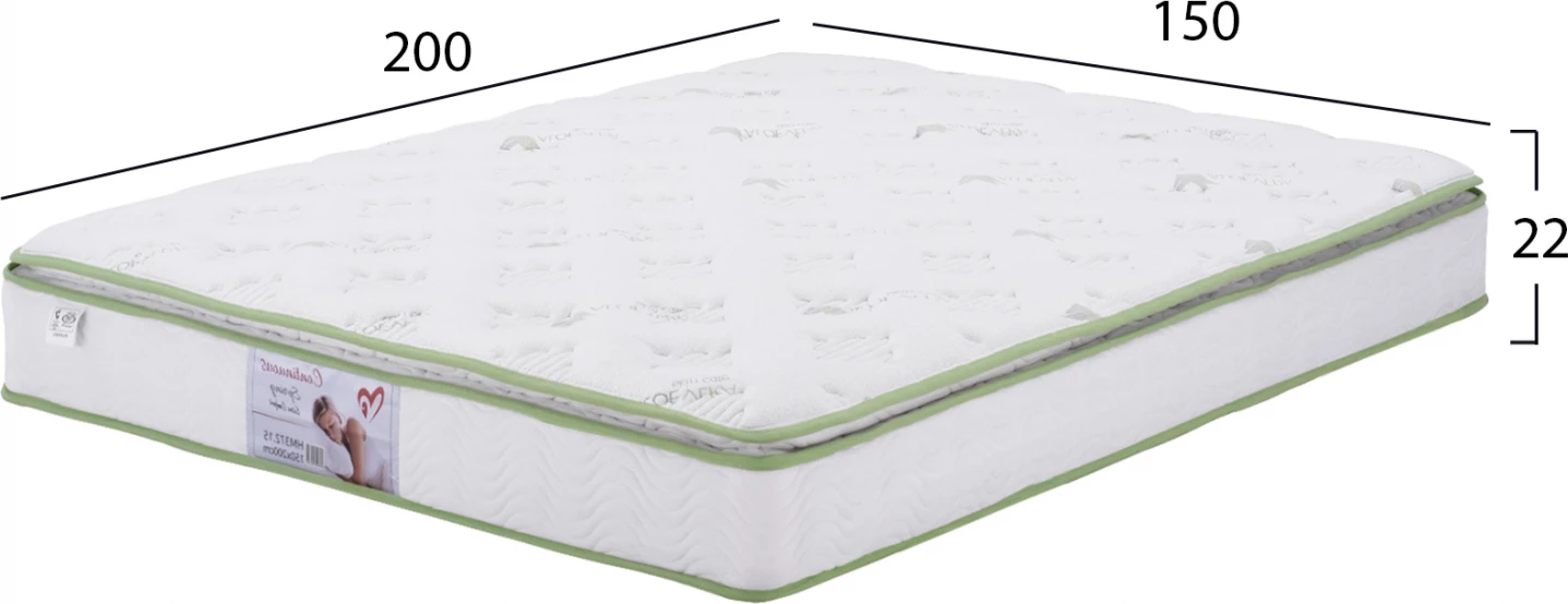 Dyshek me susta të vazhdueshme me jastëk Aloe Vera 150x200 FH372.15 njëanshëm