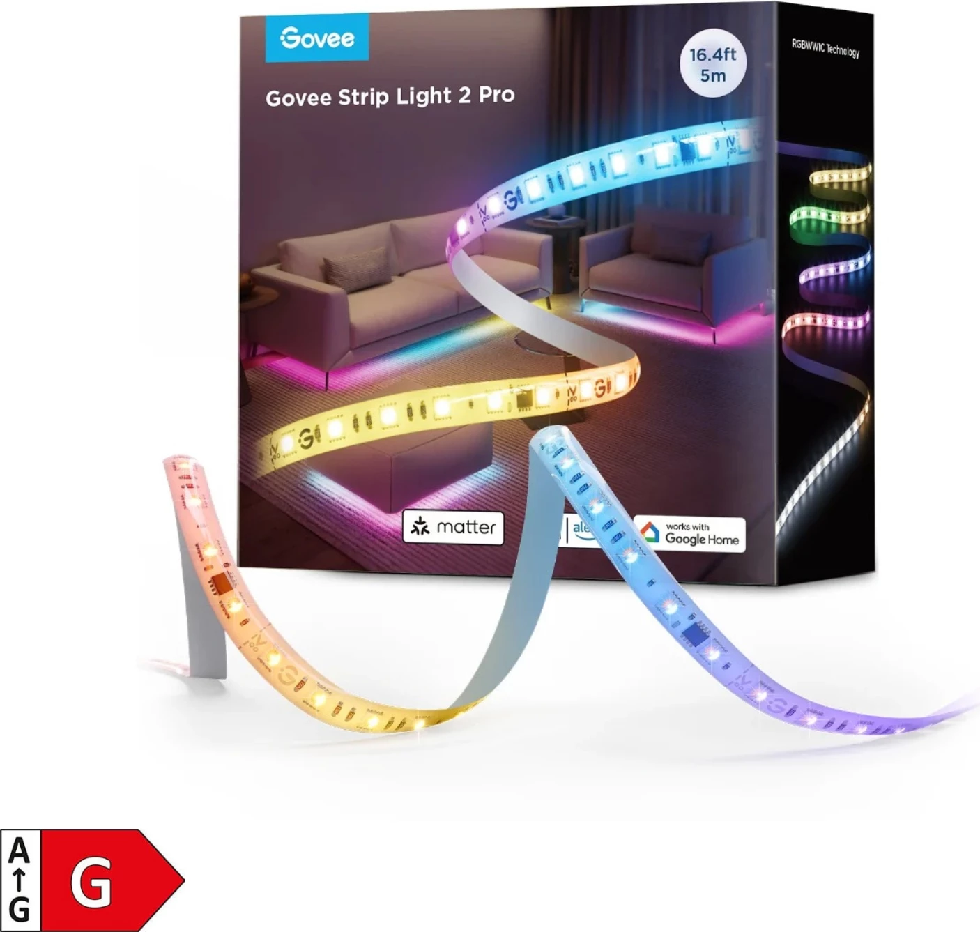 Shirit LED smart Govee Strip Light 2 Pro H61F5 5m RGBWW