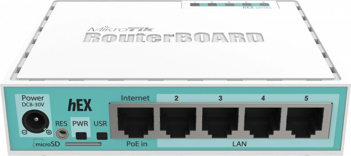 Router Mikrotik RB750Gr3 hEX, 5 porta Gigabit Ethernet, USB, Bardhë
