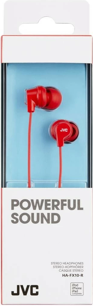 Kufje JVC HA-FX10, in-ear, 3.5mm, të kuqe