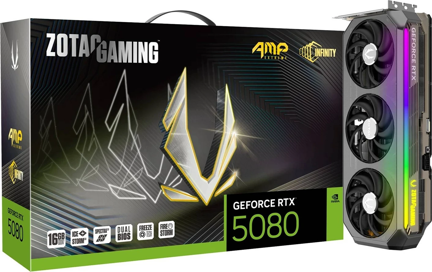 Kartelë grafike ZOTAC GAMING GeForce RTX 5080 AMP Extreme INFINITY, 16 GB GDDR7, E zezë