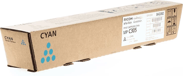 Toner, Ricoh MP C305 842082, 4000 faqe, cyan