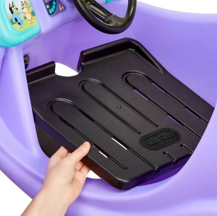 Makina lodër ride-on Little Tikes Cozy Coupe Bluey, plastikë, me tinguj, për fëmijë, Turkuaz/Vjollcë/E verdhë