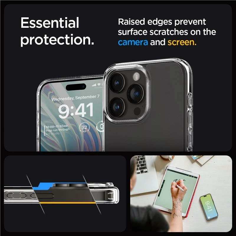 Mbështjellës Spigen Ultra Hybrid për iPhone 15 Pro Max, frost clear