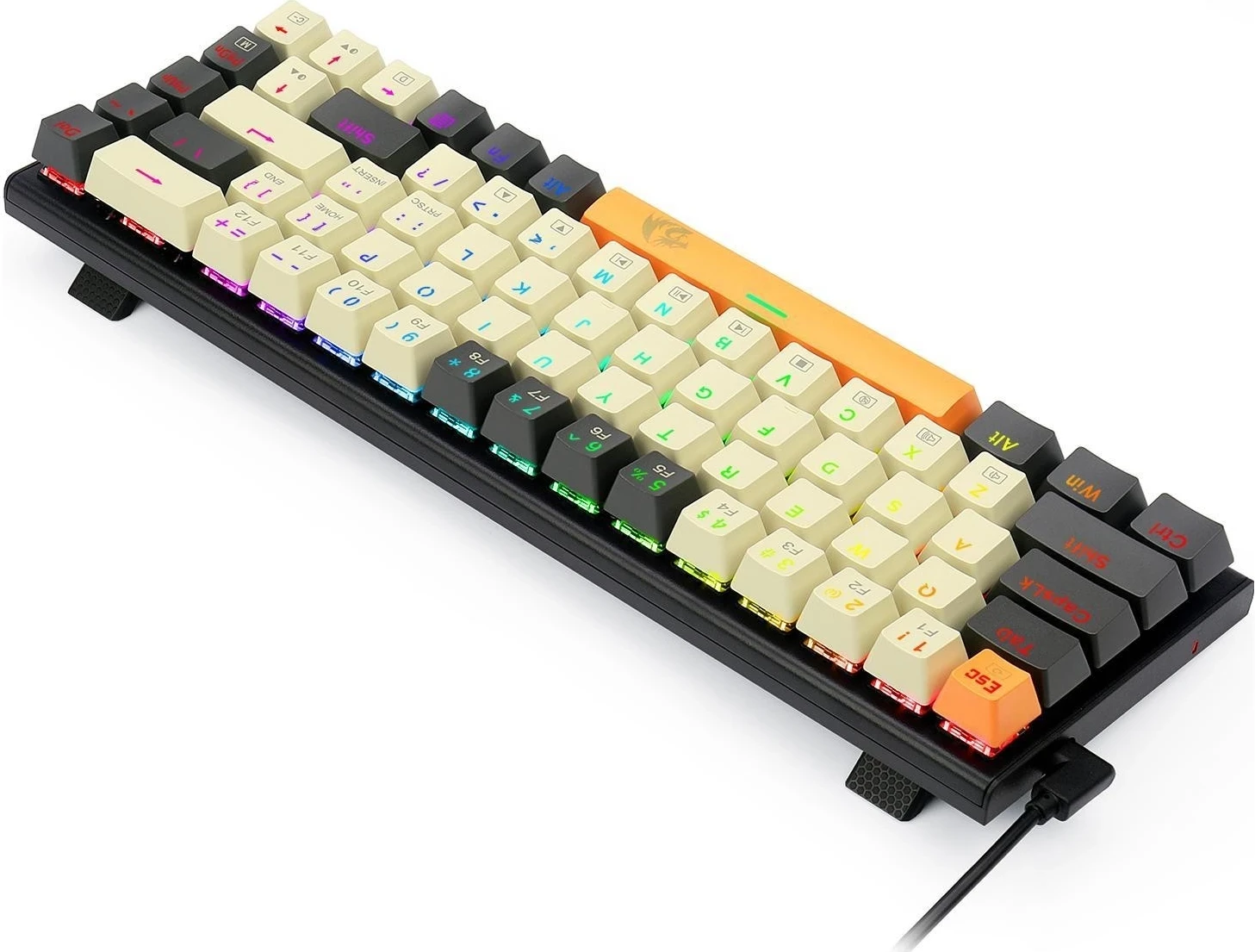 Tastierë mekanike Redragon K633CGO-RGB Ryze RGB, 61 taste, kafe