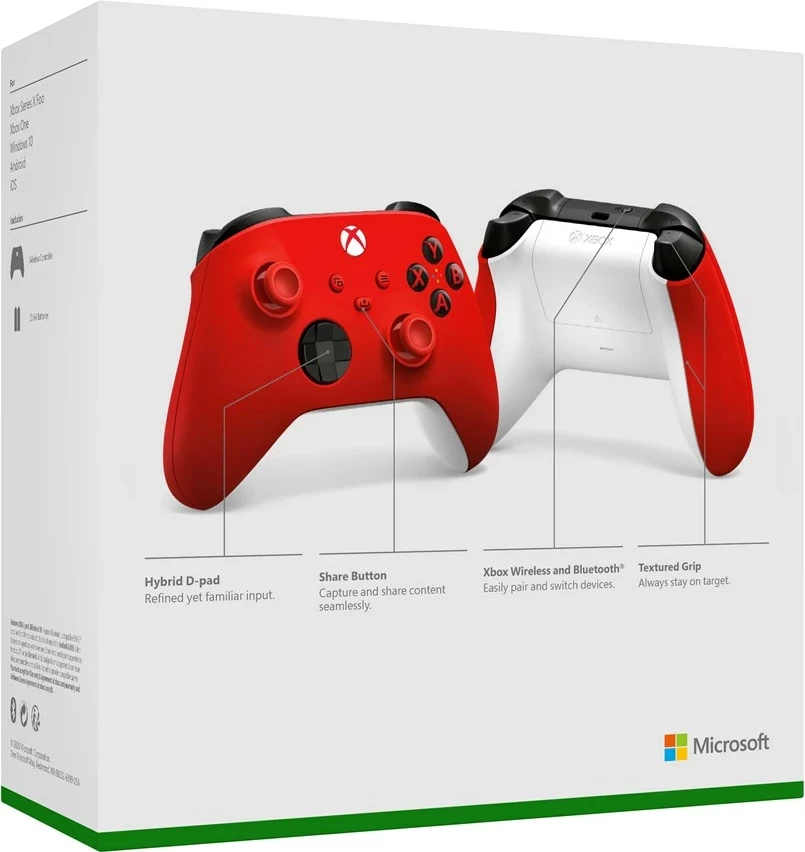 Gamepad Microsoft Xbox Wireless Controller QAU-00012, Bluetooth/USB, i kuq