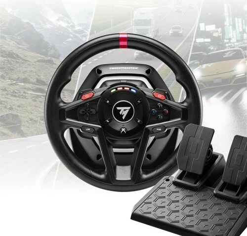 Set timon lojërash, Thrustmaster T128 Shifter Pack 4460267, 900° Force Feedback, me pedale dhe shifter, PC/Xbox, me kabllo, e zezë