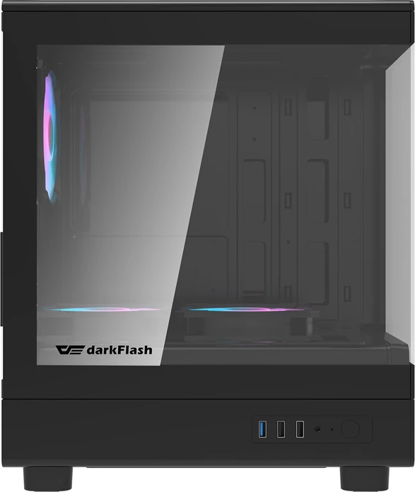Kasë Darkflash DB330M v2, me 3 ventilatorë, e zezë
