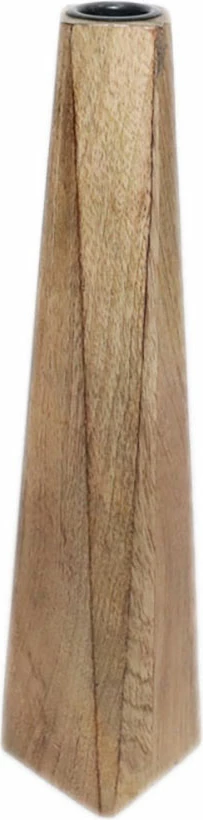 Mbajtëse qirinjsh trigonal, dru natyral, 7x7x31cm