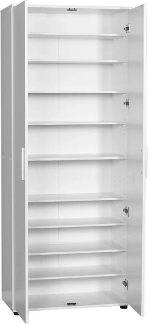 Dollap këpucësh me dy dyer, ngjyrë e bardhë, 76x36x187cm