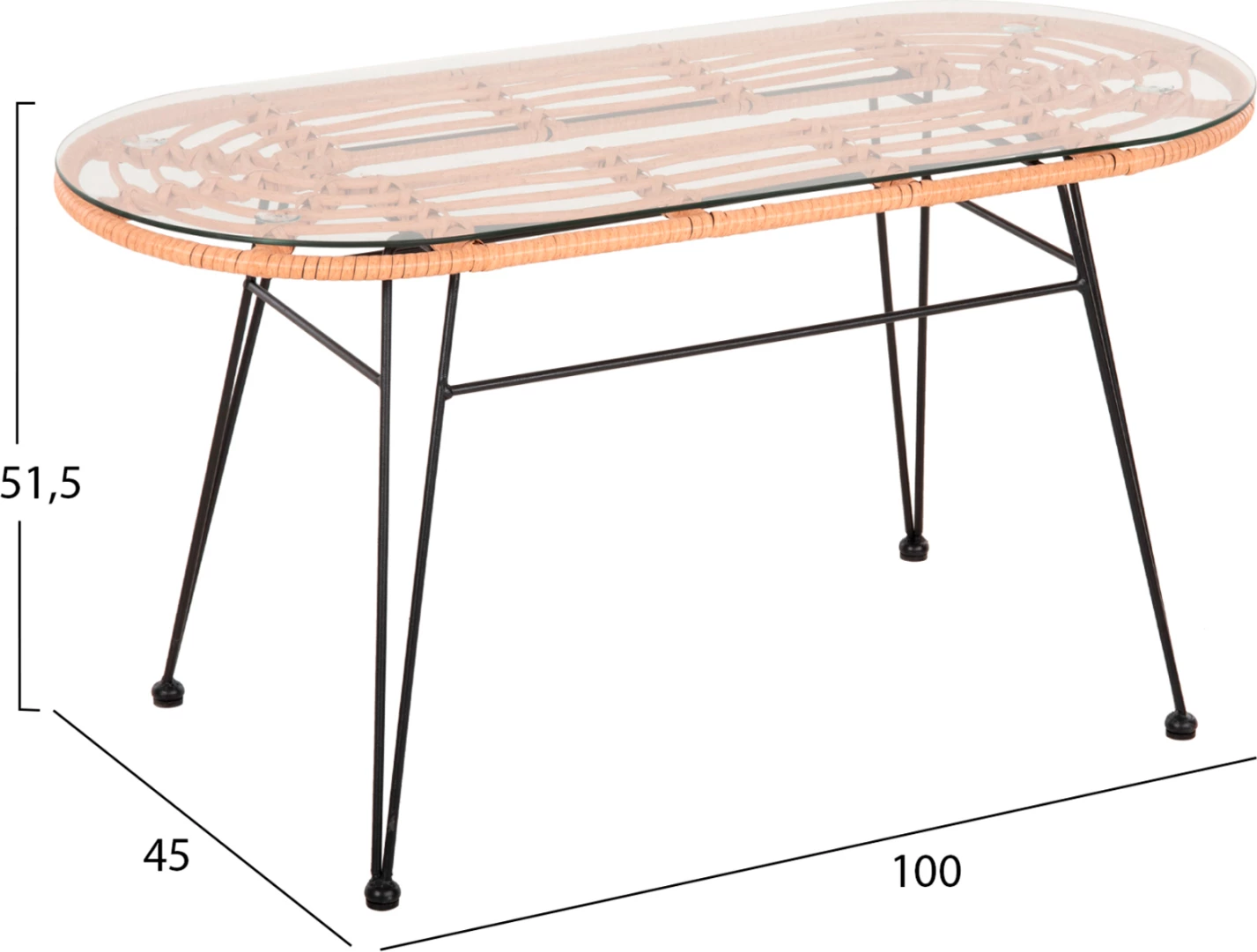 Set kopshti ALLEGRA FH21051, 4 pjesë, ratan/të zeza